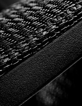 Close up of black mesh fabric